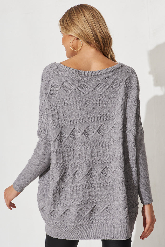 Holywell Knit In Grey Wool Blend - back