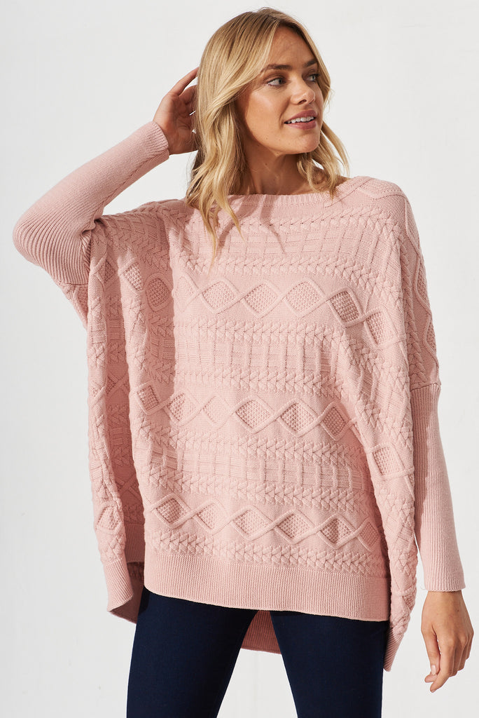 Holywell Knit In Blush Wool Blend - front