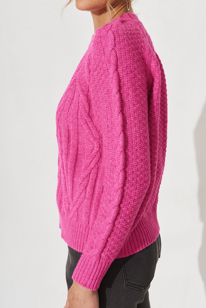 Elba Knit In Purple Wool Blend - detail