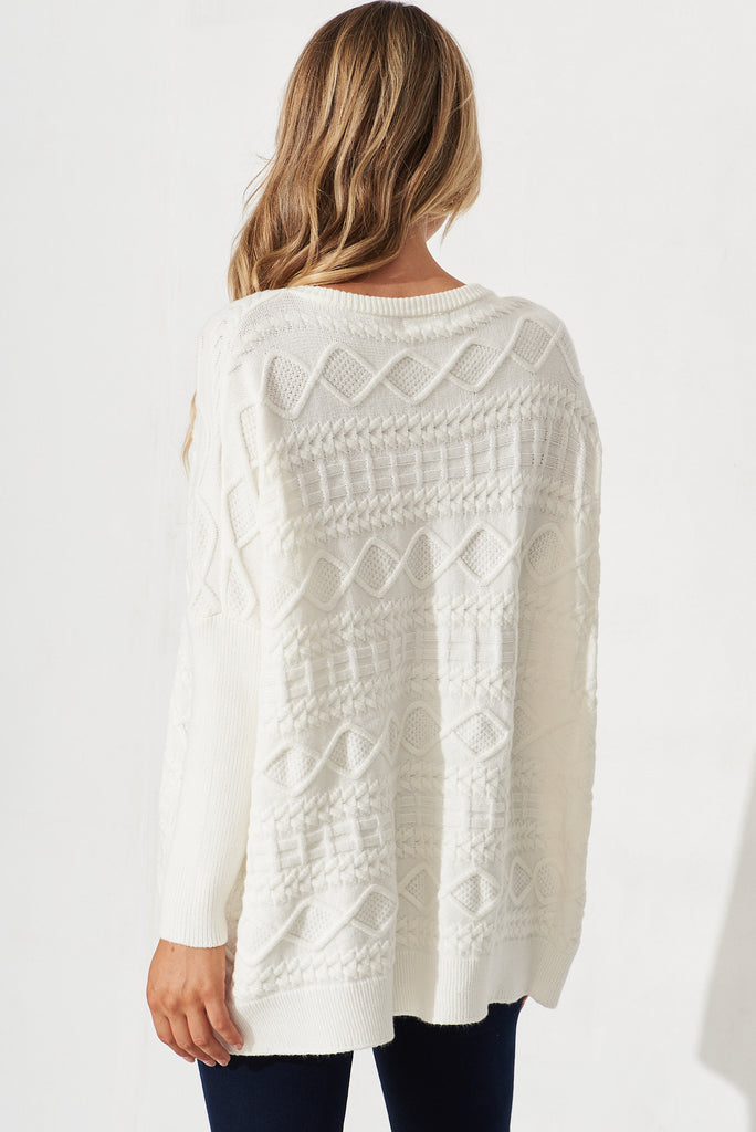 Holywell Knit In White Wool Blend - back