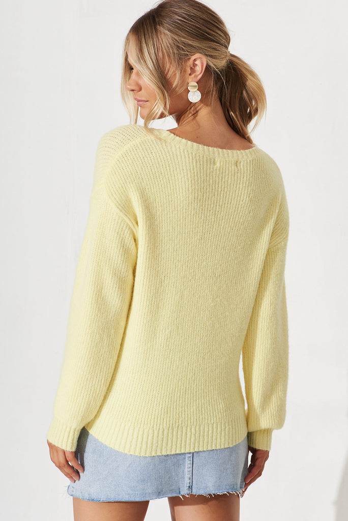 Valeria Knit In Lemon Wool Blend - back