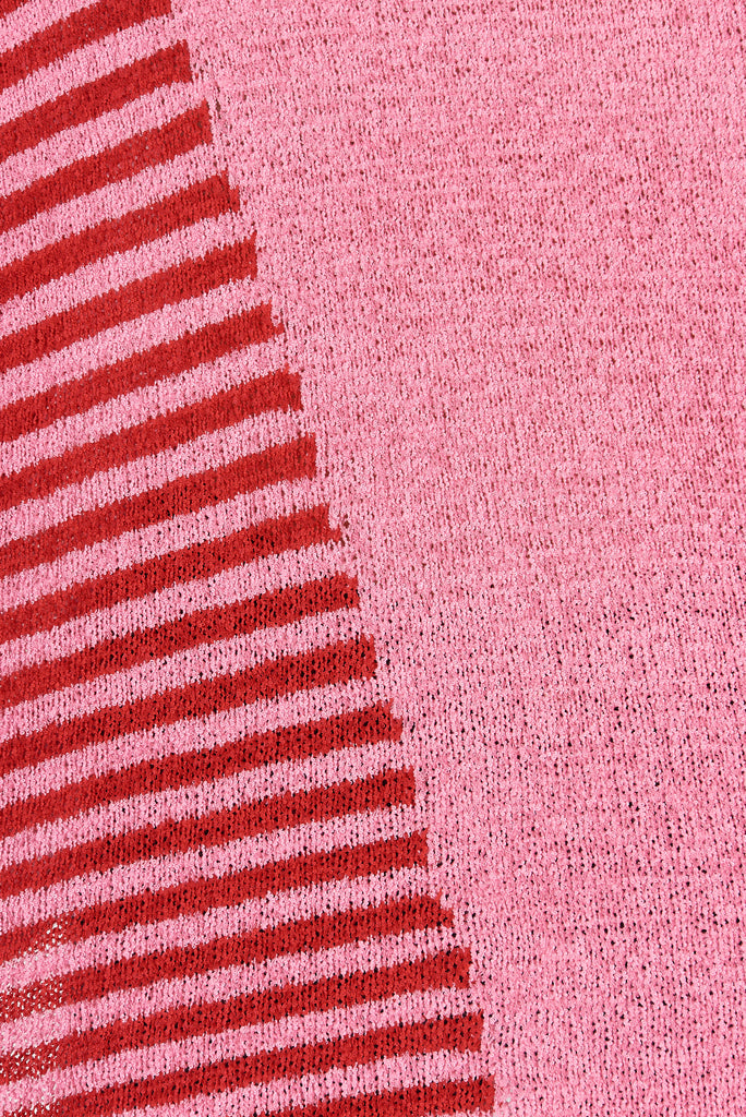 Matera Knit In Pink And Red Stripe - fabric