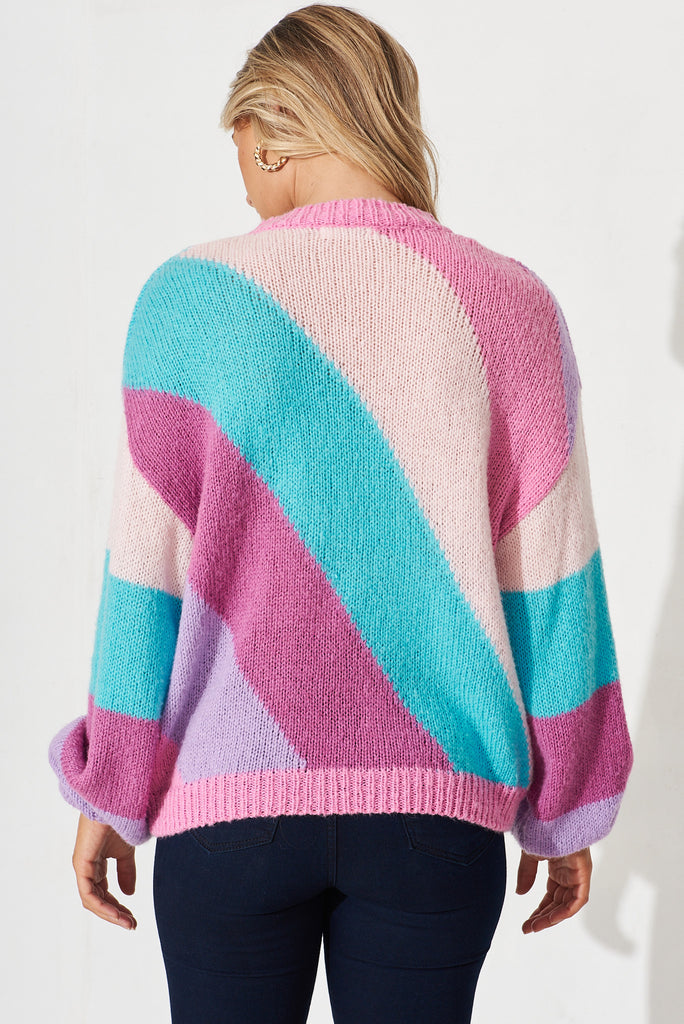 Duomo Knit In Pastel Multi Wool Blend - back