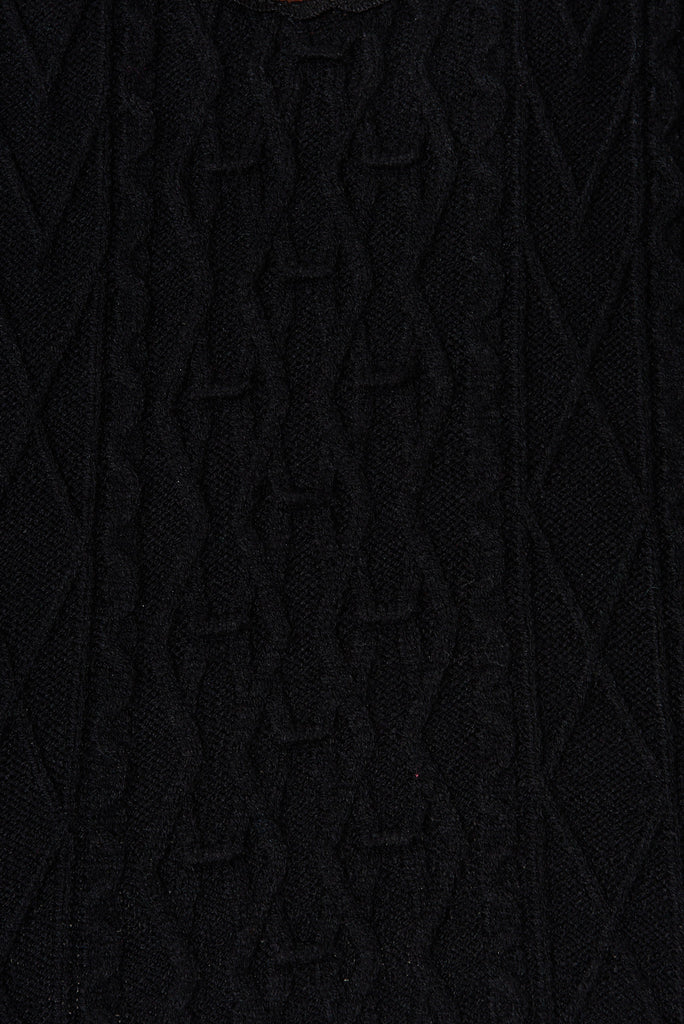 Sherbrooke Knit In Black Wool Blend - fabric