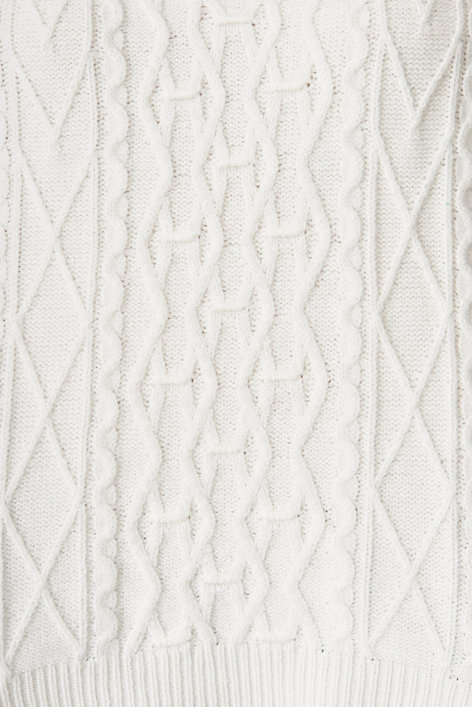 Sherbrooke Knit In White Wool Blend - fabric