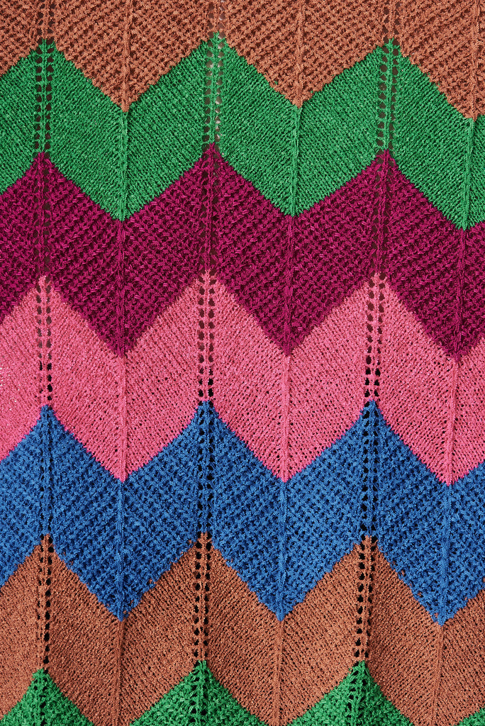 Maggiore Knit In Rainbow Multi Cotton Blend - fabric