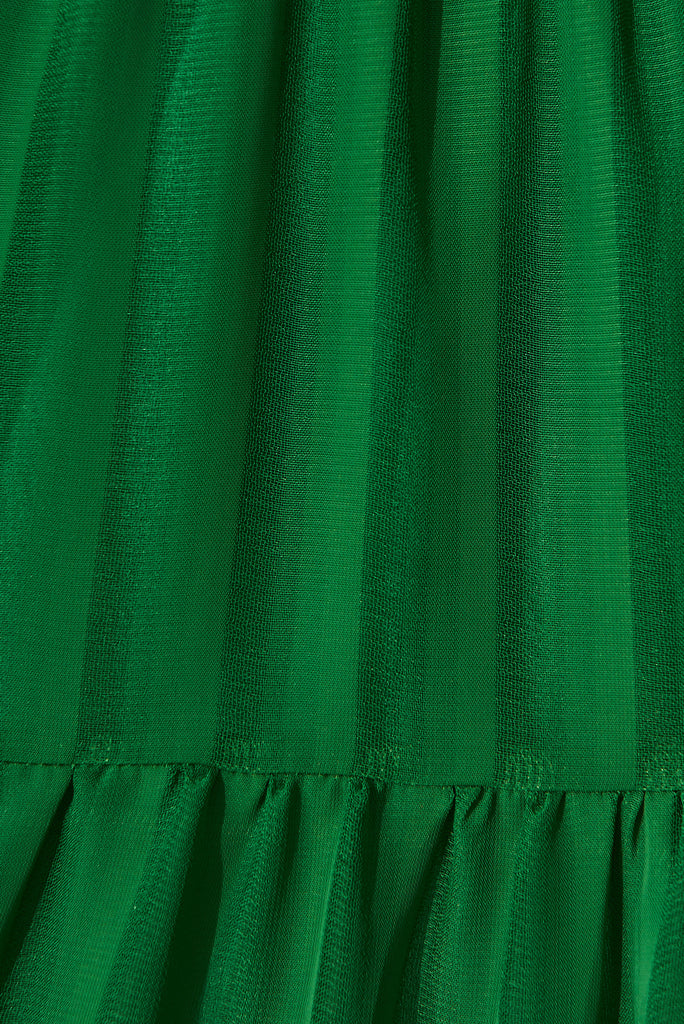 Modica Midi Dress In Green Chiffon - fabric