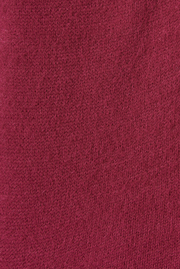 Edmondale Knit In Magenta Wool Blend - fabric