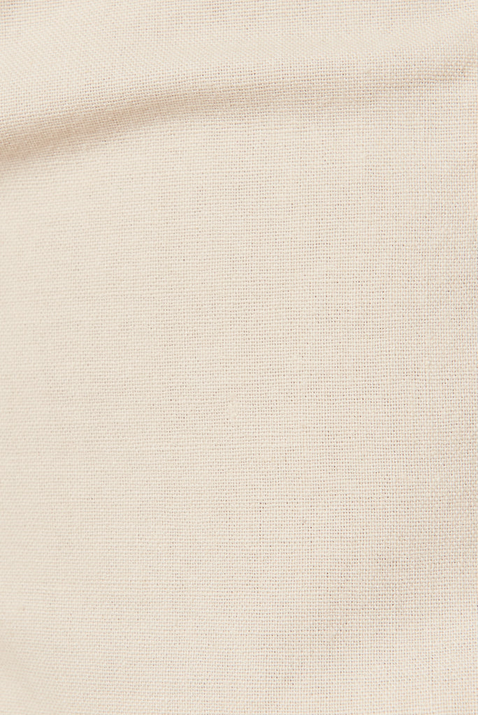 Huskisson Shorts In Beige Linen Blend - fabric