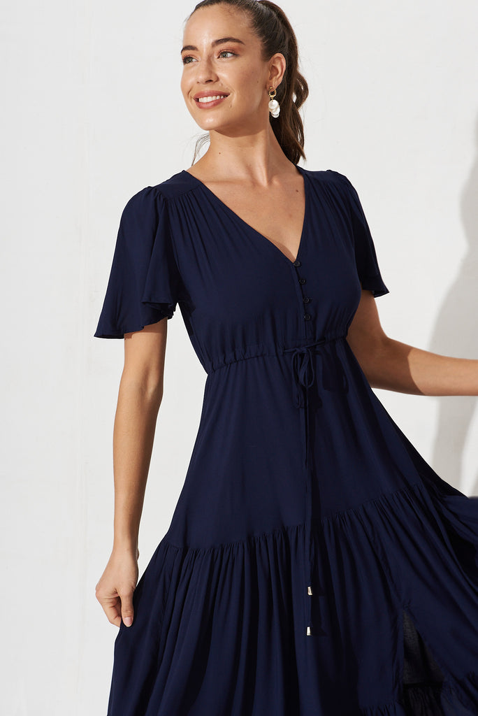 Violet Maxi Dress In Navy - front