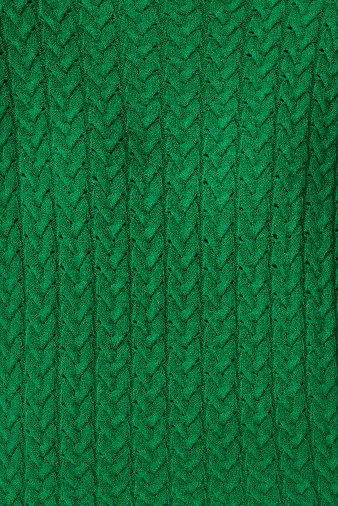 Elstow Knit In Emerald Wool Blend - fabric