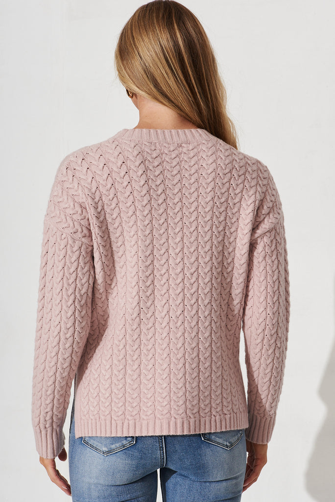 Elstow Knit In Mauve Wool Blend - back