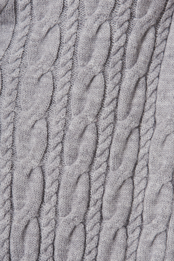 Goldington Knit Cardigan In Grey Wool Blend - fabric
