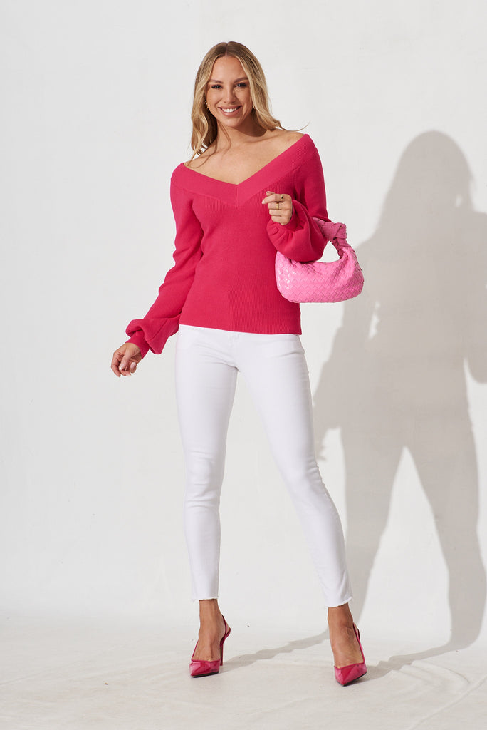 Oshawa Knit In Hot Pink - full length