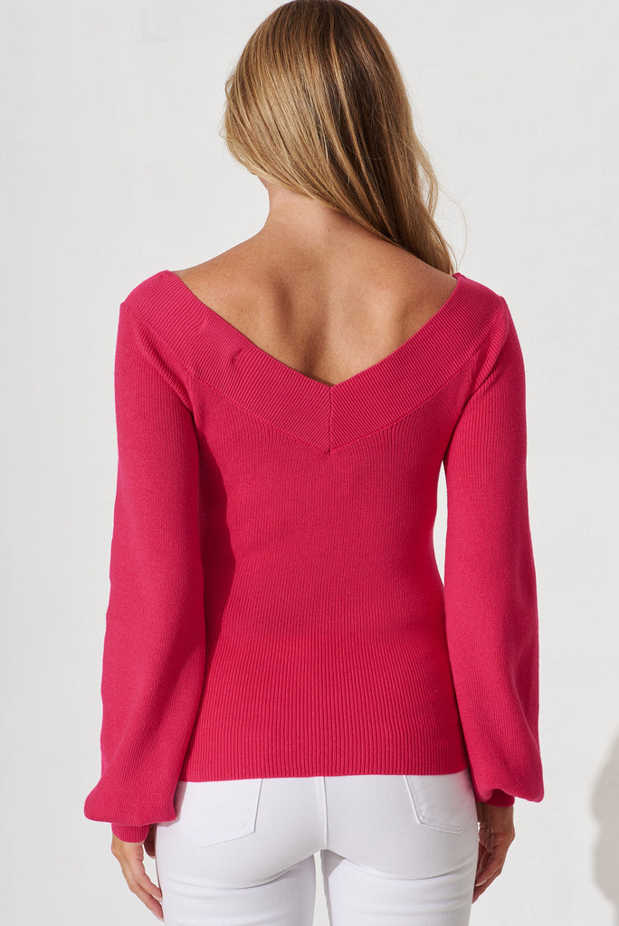 Oshawa Knit In Hot Pink - back