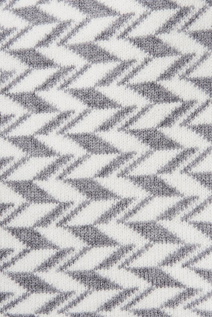 Sola Knit Coatigan In Grey Wool Blend - fabric