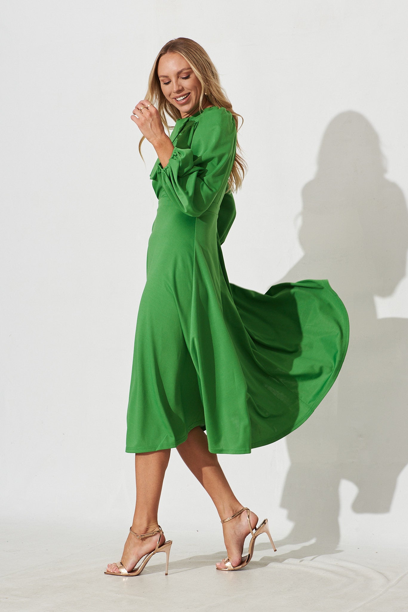 Belleville Midi Dress In Green St Frock