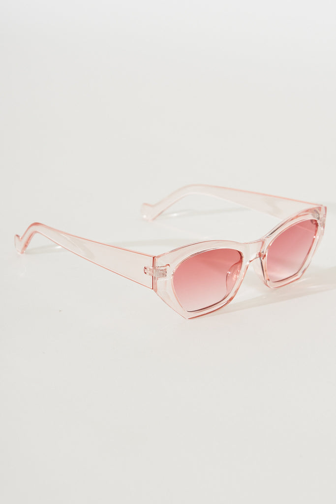 August + Delilah Alessia Angular Cat Eye Sunglasses In Pink - side