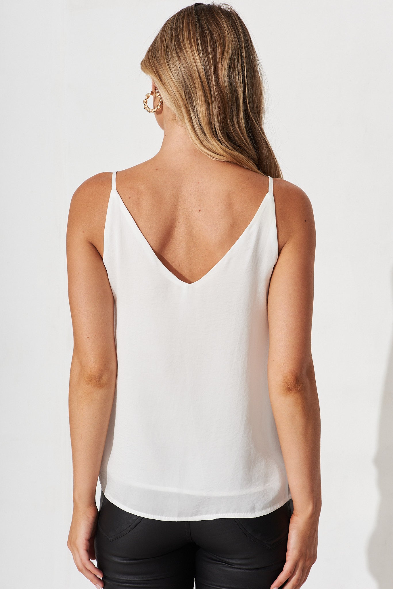 white satin cami