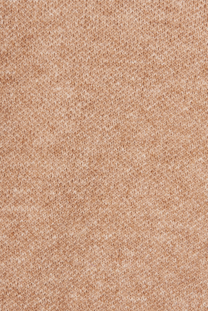 Marseille Knit Coatigan In Brown Wool Blend - fabric