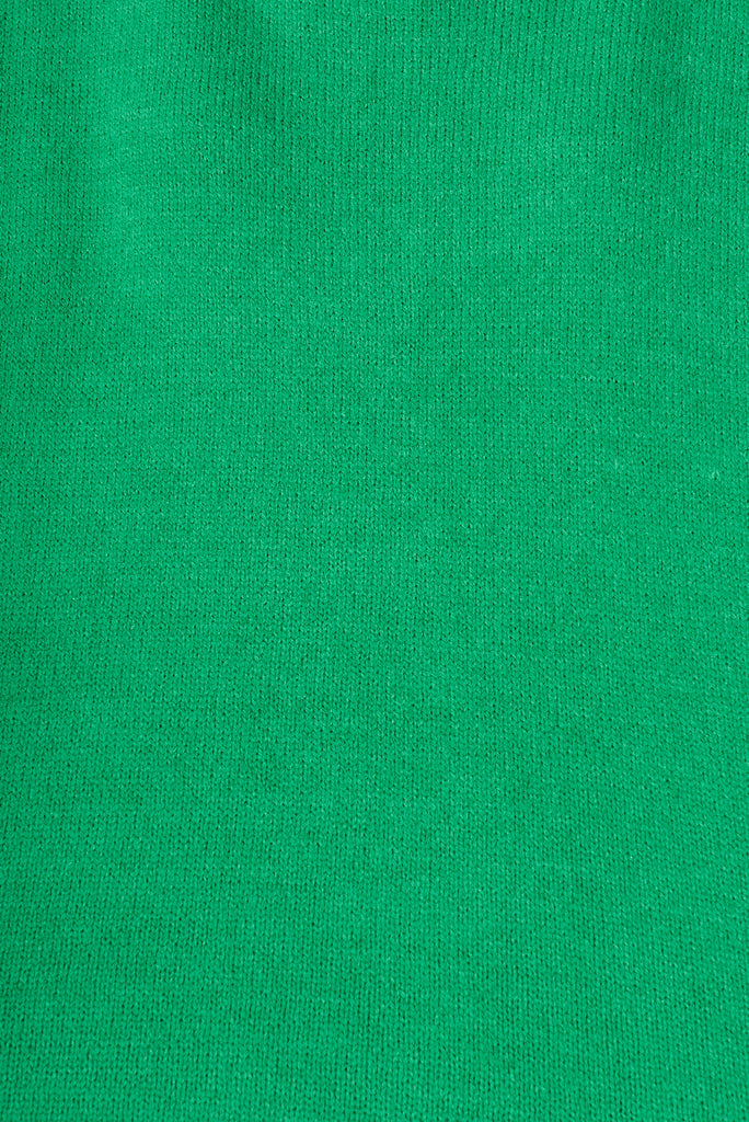 Gracelynn Knit In Green Wool Blend - fabric