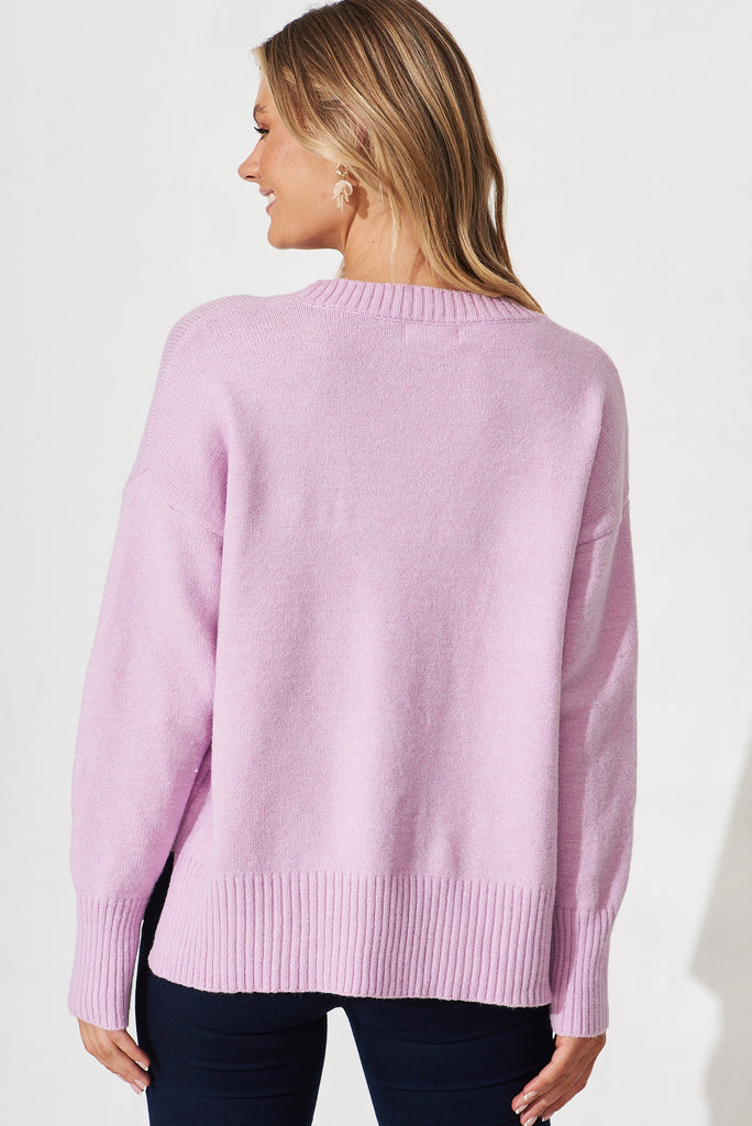 Gracelynn Knit In Lilac Wool Blend - back