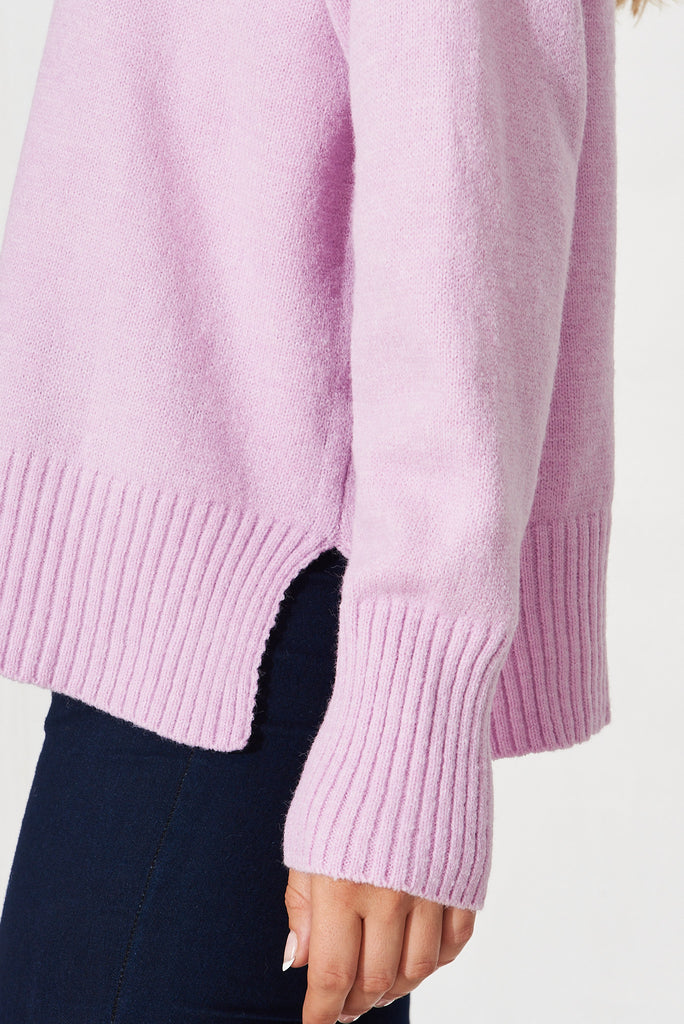 Gracelynn Knit In Lilac Wool Blend - detail