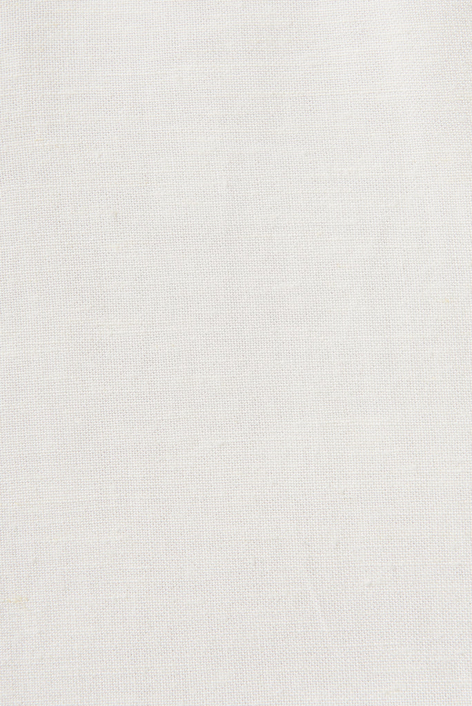 Dianella Shirt Dress In White Cotton Blend - fabric