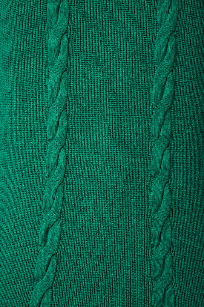 Alcorcon Knit In Green With Purple Stripe Wool Blend - fabric