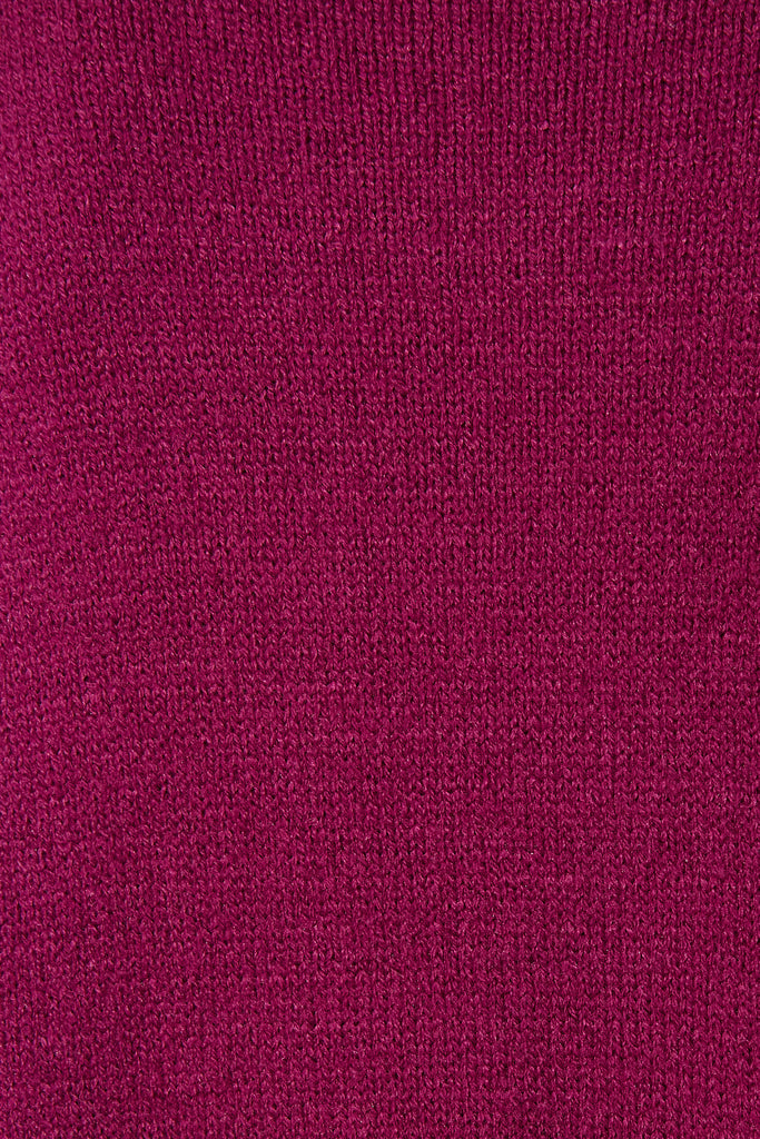 Gracelynn Knit In Magenta Wool Blend - fabric