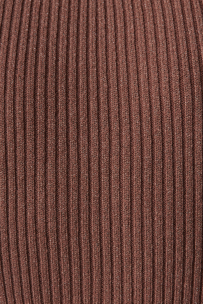 Shirley Knit Dress In Brown Wool Blend - fabric