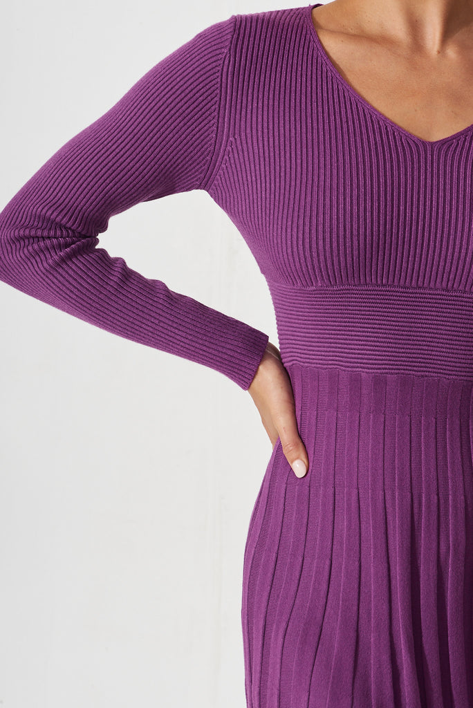 Koby Knit Dress In Purple - detail