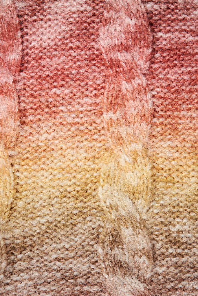 Bluestar Knit Cardigan In Rust Wool Blend - fabric