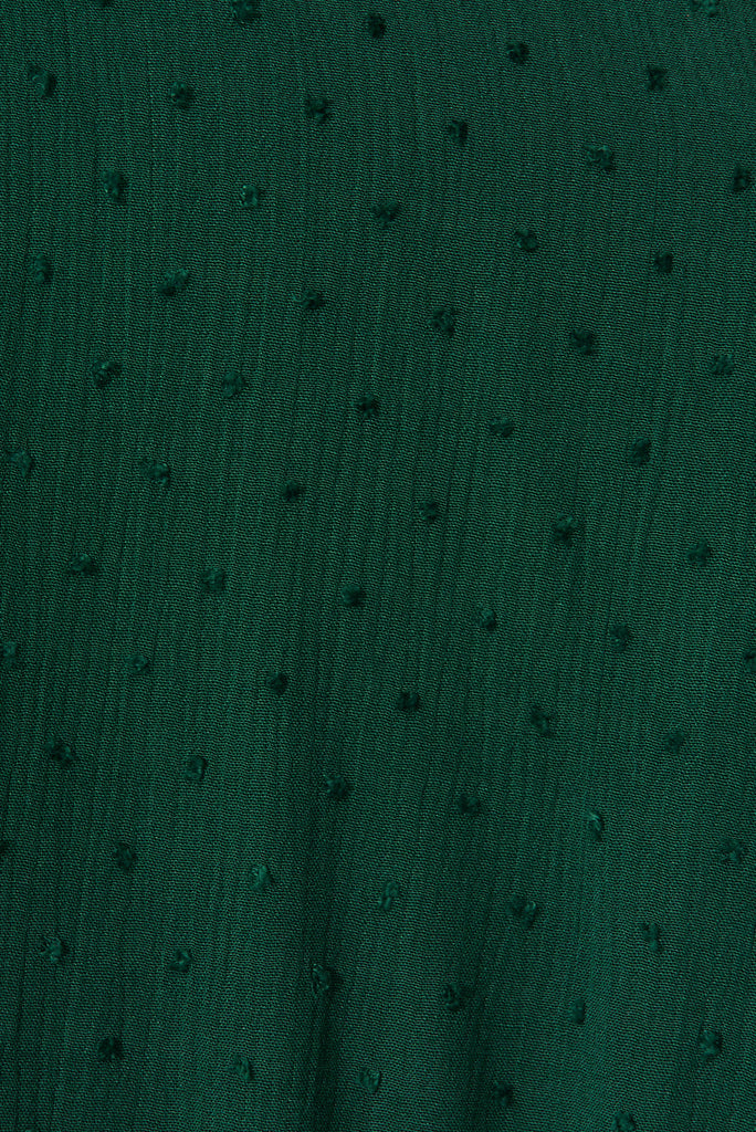 Boheme Dress In Green Swiss Dot - fabric