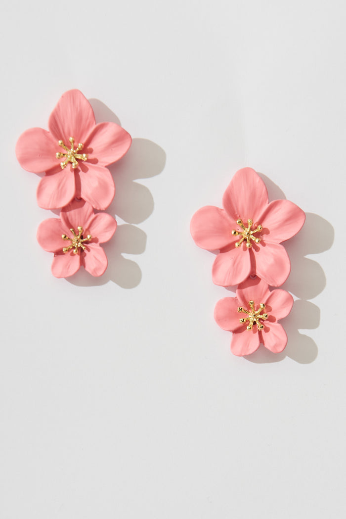 August + Delilah Nimes Drop Earrings In Pink - front