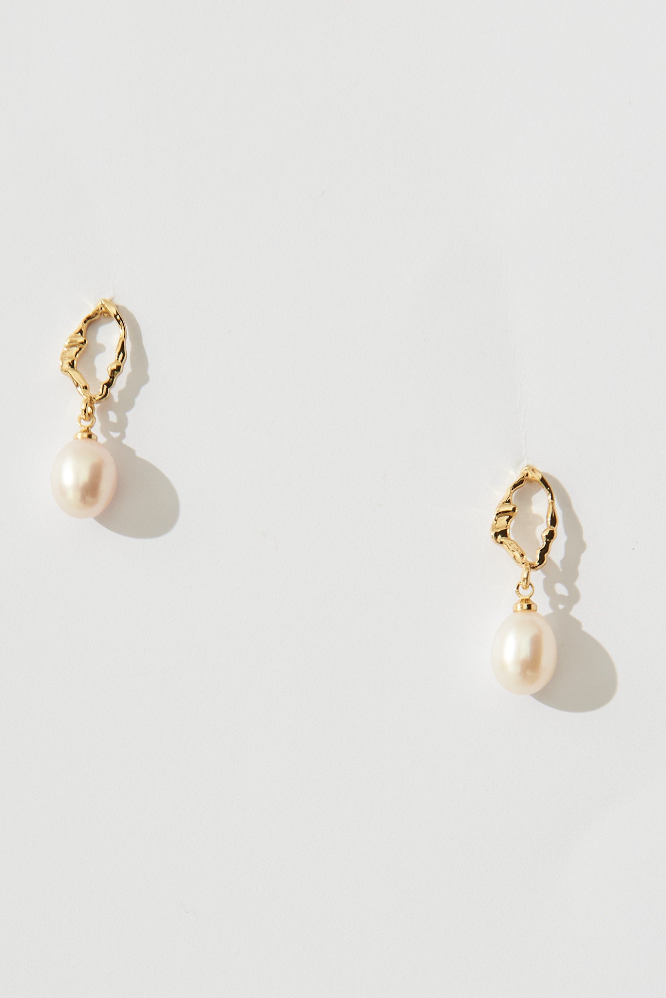 August + Delilah Lorient Drop Earrings In Gold With Faux Pearl - front