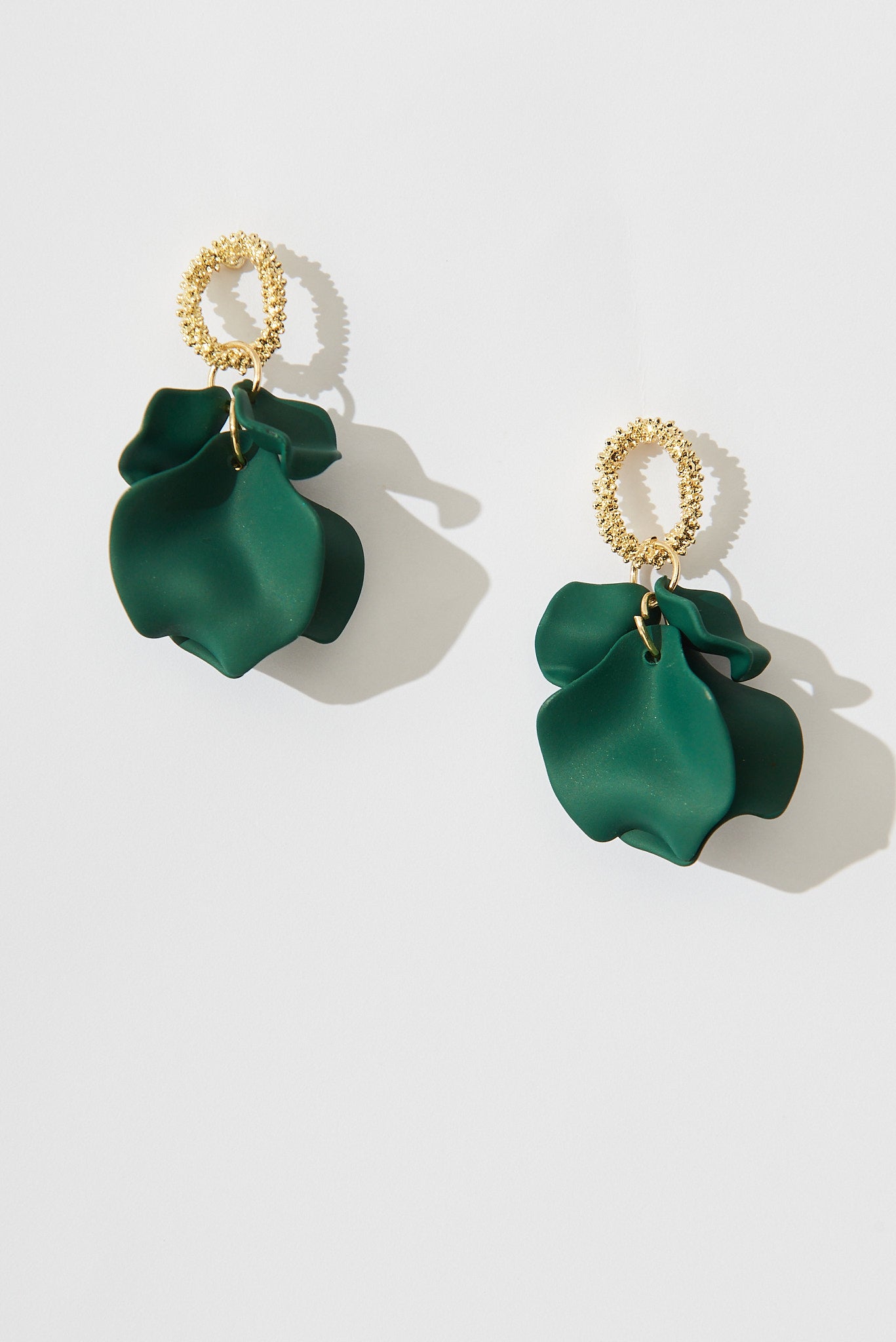 August + Delilah Gallant Earrings In Emerald Green - full length