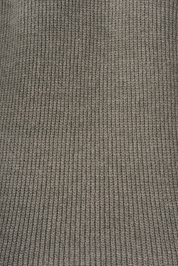 Seville Knit In Grey Wool Blend - fabric