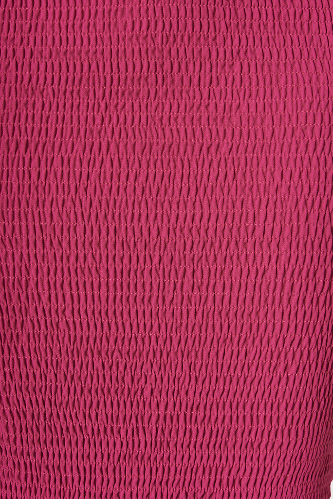 Bernadine Midi Dress In Hot Pink Chiffon - fabric