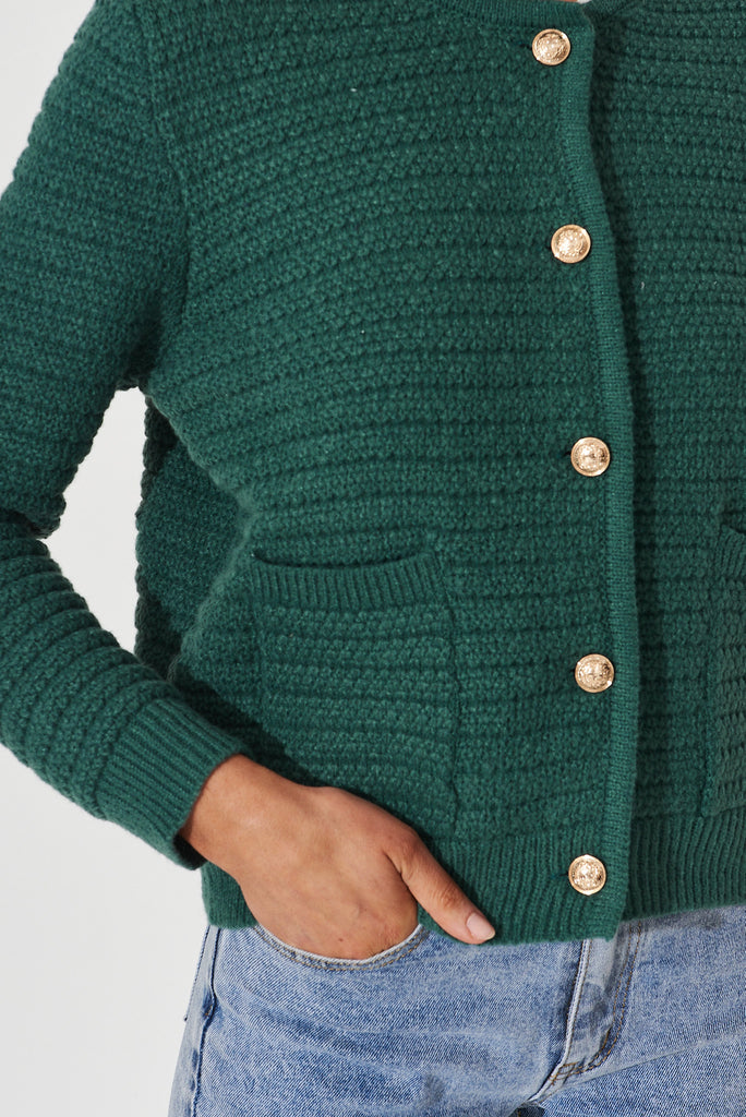 Cartagena Knit Jacket In Green - detail