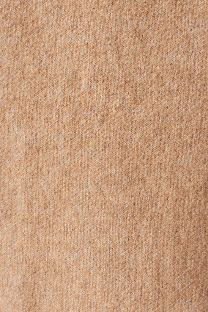 St Ives Coatigan In Brown Wool Blend - fabric