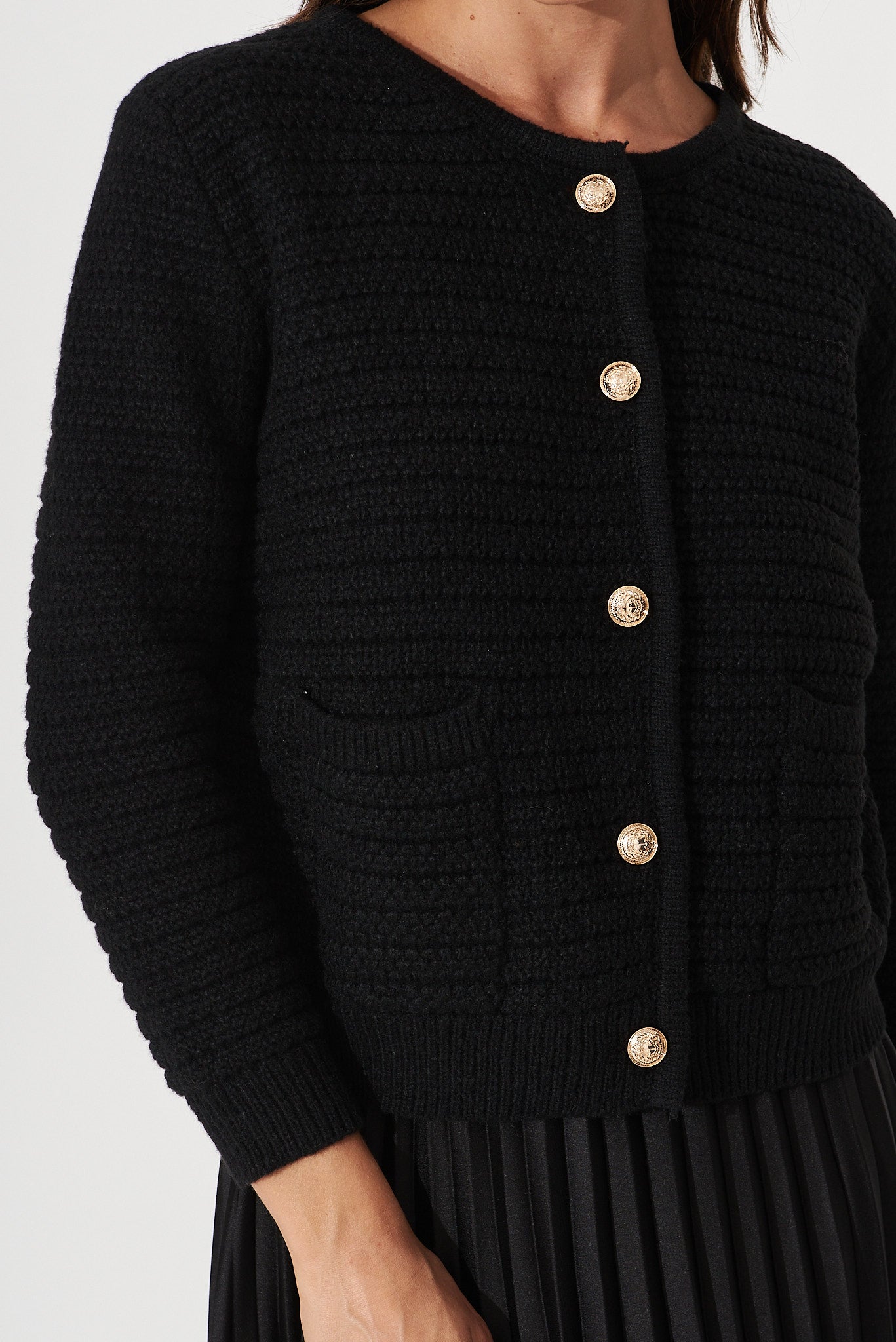Cartagena Knit Cardigan In Black