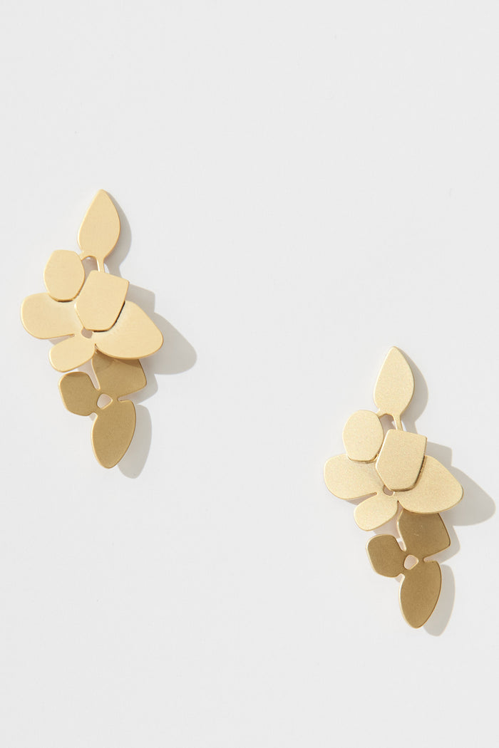 August + Delilah Boracay Drop Earrings In Gold - full length