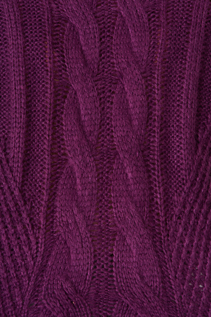 Notting Knit In Dark Purple Cotton Blend - fabric