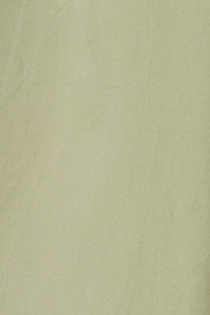 Cornellie Midi Shirt Dress In Khaki Cotton - fabric