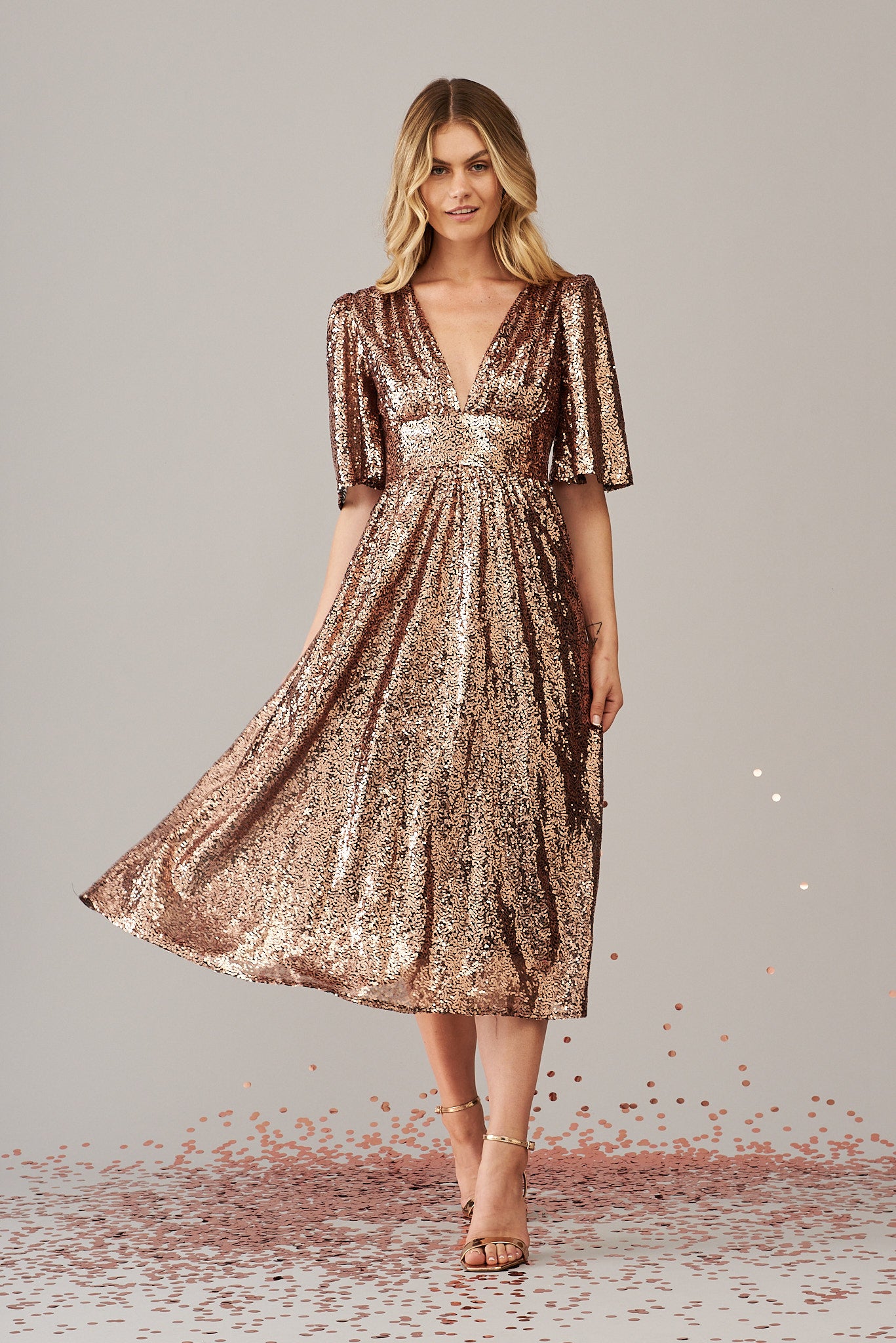 Midi Dress Shoes To Wear With Rose Gold Sequin Dress Z SUPPLY PAULINA SEQUIN DRESS ROSE Midi Dress Shoes To Wear With Rose Gold Sequin Dress Z SUPPLY PAULINA SEQUIN DRESS ROSE