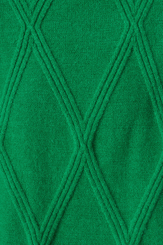 Potsgrove Knit In Green Wool Blend - fabric