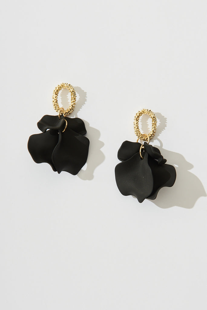 August + Delilah Gallant Earrings In Black - flatlay
