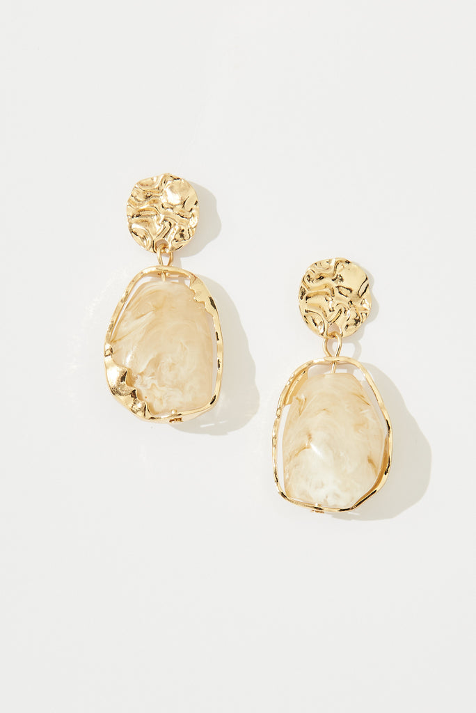 August + Delilah Elara Earrings In Gold - flatlay