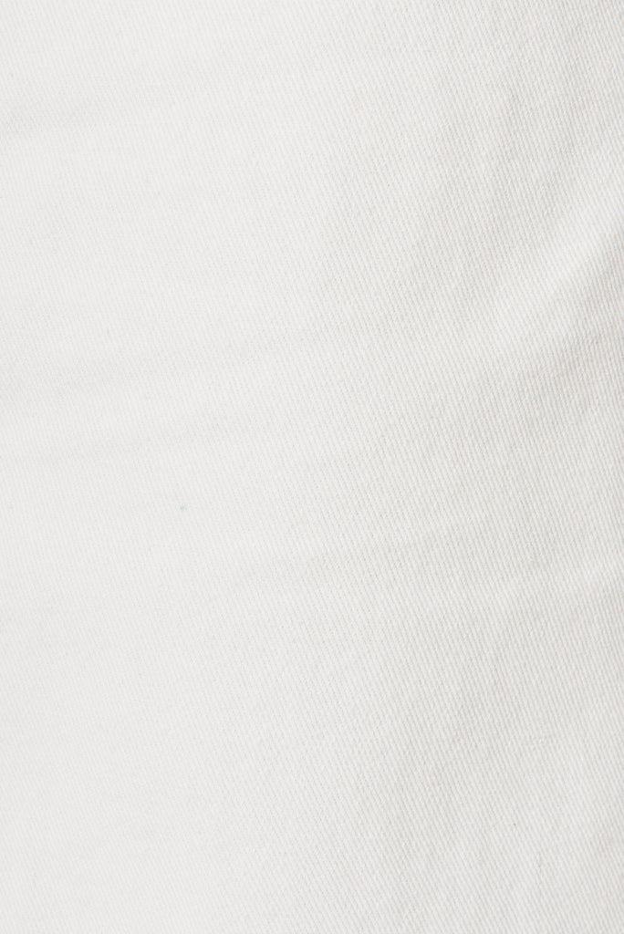 Sunflower Denim Skirt In White - fabric